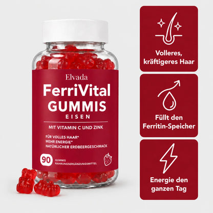 Elvada FerriVital Gummis mit Eisen, Vitamin C und Zink, 90 Gummis